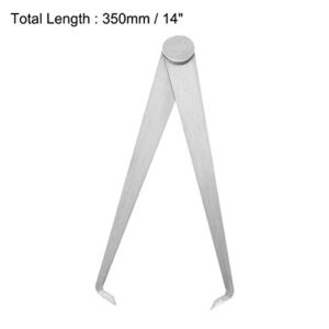 uxcell 350mm 14-inch Inside Outside Caliper Stainless Steel Firm Friction Joint Measuring Tool 1 Pair