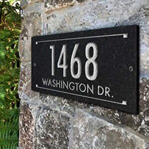 Stone Address Plaque With Engraved Numbers. Address Sign Made from solid, real stone.