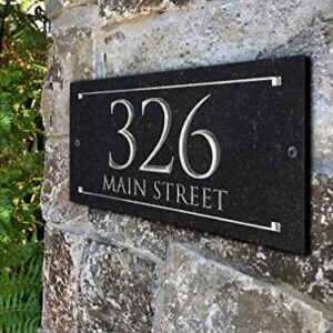 Stone Address Plaque With Engraved Numbers. Address Sign Made from solid, real stone.