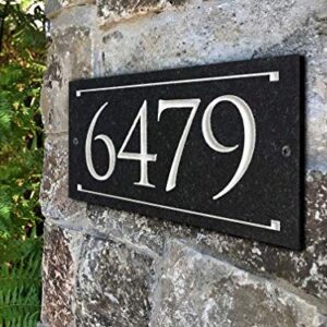 Stone Address Plaque With Engraved Numbers. Address Sign Made from solid, real stone.