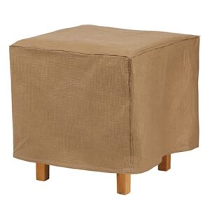 duck covers essential water-resistant 22 inch square patio ottoman/side table cover