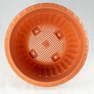 Japanese Plastic Bonsai Training Pot/Garden Planter 10.5"x 10.5"x 7" - Orange