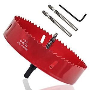 lc lictop 155mm/6.1'' bi -metal wood hole saws bit tooth cutting for cornhole board metal plastic fiberboard