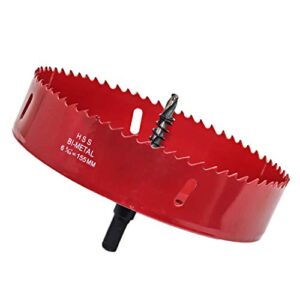 LC LICTOP 155mm/6.1'' BI -Metal Wood Hole Saws Bit Tooth Cutting for Cornhole Board Metal Plastic Fiberboard