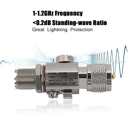 Antenna Lightning Arrester UHF-M to UHF-F 1-1.2GHz Lightning Arrestor All Band Lightning Protection Surge Protector