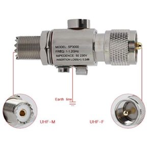 Antenna Lightning Arrester UHF-M to UHF-F 1-1.2GHz Lightning Arrestor All Band Lightning Protection Surge Protector