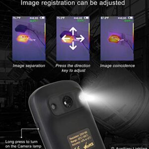 320 x 240 IR Resolution Thermal Camera, Pocket-Sized Infrared Camera with 76800 Pixels Real-Time Thermal Image, Temperature Measurement Range -4°F to 572°F, Mini IR Thermal Imager, Hti-Xintai
