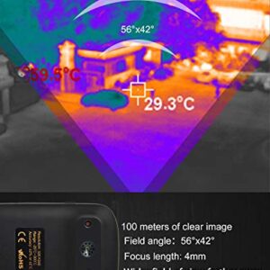 320 x 240 IR Resolution Thermal Camera, Pocket-Sized Infrared Camera with 76800 Pixels Real-Time Thermal Image, Temperature Measurement Range -4°F to 572°F, Mini IR Thermal Imager, Hti-Xintai