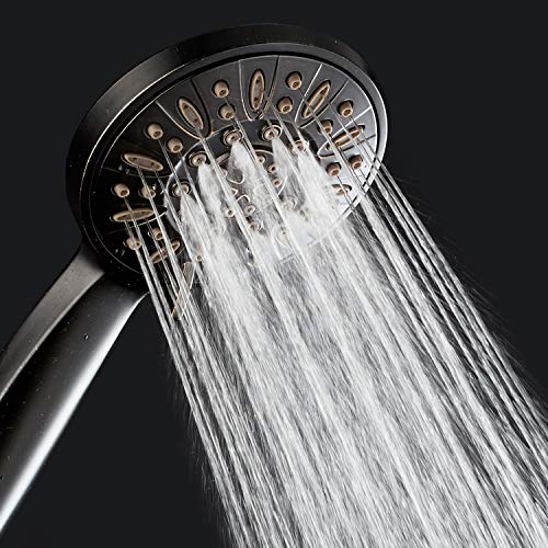 AquaDance Oil Rubbed Bronze High Pressure 6-Setting Hand Held Shower Head with Extra-Long 6 Foot Hose & Bracket – Anti-Clog Nozzles – USA Standard Certified – Top U.S. Brand