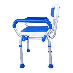 PCP Shower Safety Chair, Bath Bench with Backrest, Swing Arms, Adjustable Height, Medical Senior Support, Chair Style, Foam Padded