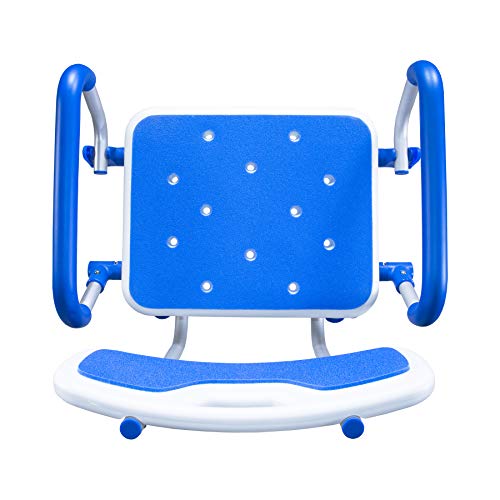 PCP Shower Safety Chair, Bath Bench with Backrest, Swing Arms, Adjustable Height, Medical Senior Support, Chair Style, Foam Padded