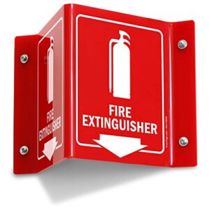 smartsign “fire extinguisher” projecting sign with arrow | 6" polished acrylic