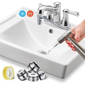 avabay® sink faucet handheld bidet sprayer for toilet i bidet attachment for warm & cold water i long 80" hose perfect for feminine hygiene, cloth diaper, bathroom toilet cleaning