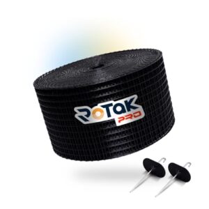 rotak critter guard pro | 6in x 100ft solar panel bird prevention roll kit with 60 fastener clips | heavy duty galvanized black pvc coated ½ inch wire roll mesh (6" pro + 60 clips)