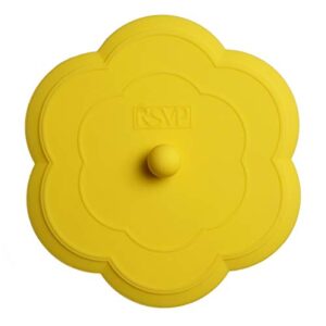 rsvp international yellow silicone flower kitchen stopper, 6" | sink plug | water-tight seal | durable silicone withstands hot water | dishwasher safe