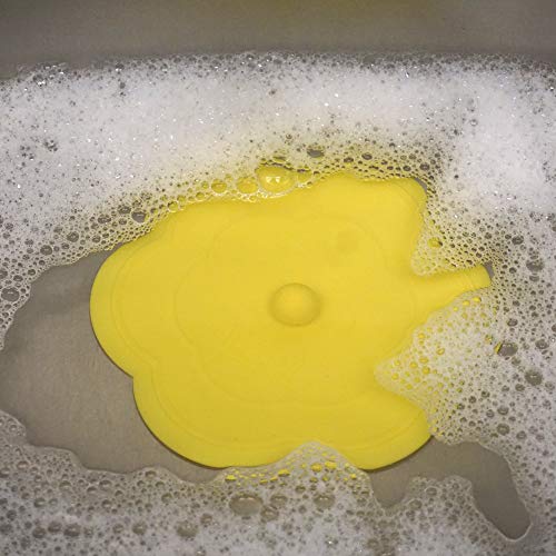 RSVP International Yellow Silicone Flower Kitchen Stopper, 6" | Sink Plug | Water-Tight Seal | Durable Silicone Withstands Hot Water | Dishwasher Safe