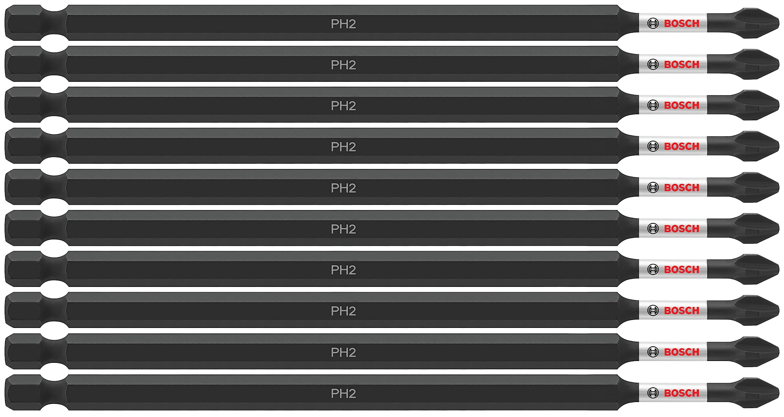BOSCH ITPH26B 10-Pack 6 In. Phillips #2 Impact Tough Screwdriving Power Bits