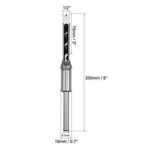 uxcell Square Hole Drill Bit, 1/2" High-Carbon Steel Hollow Chisel Mortise Power Tool for Woodworking