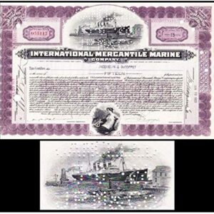 1918 SCARCE ORIGINAL TITANIC STOCK CERTIFICATE ENGRAVED IN 1902! HAND SIGNED! LAST OF THE LAVENDERS! Various Share Amounts EXTREMELY FINE