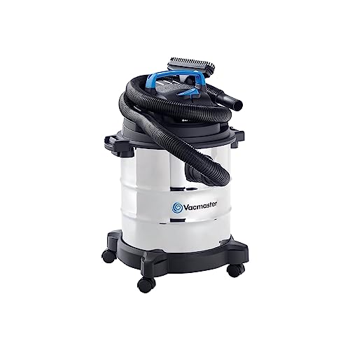 Vacmaster Stainless Steel Wet/Dry Vac, 5 Gallon, 3 HP 1-1/4" Hose (VOC507S)