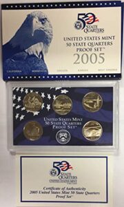 2005 s 50 state quarters proof set in original government packaging