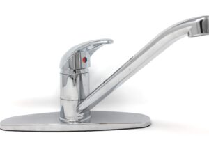chromed surface one-handle tall stainless steel spout kitchen faucet [12000] ada 8-inch center hole plastic body no lead