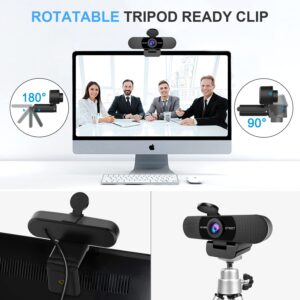 1080P Webcam with Microphone, C960 Web Camera, 2 Mics Streaming Webcam, 90°View Computer Camera, Plug and Play USB Webcam for Online Calling/Conferencing, Zoom/Skype/Facetime/YouTube, Laptop/Desktop