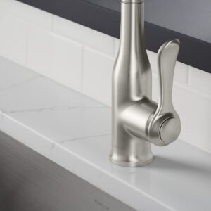 Kohler R23863-SD-VS Motif Kitchen Faucet with Pull Down Sprayer and Soap Dispenser, Vibrant Stainless