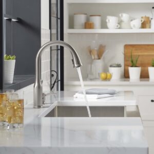 Kohler R23863-SD-VS Motif Kitchen Faucet with Pull Down Sprayer and Soap Dispenser, Vibrant Stainless