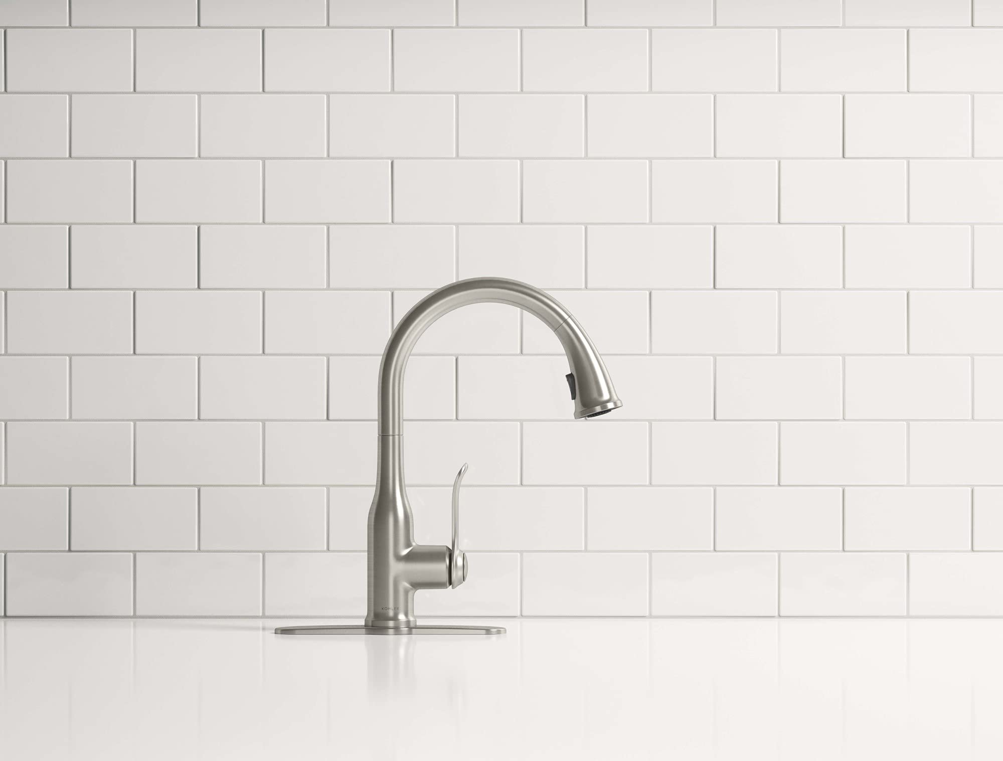 Kohler R23863-SD-VS Motif Kitchen Faucet with Pull Down Sprayer and Soap Dispenser, Vibrant Stainless