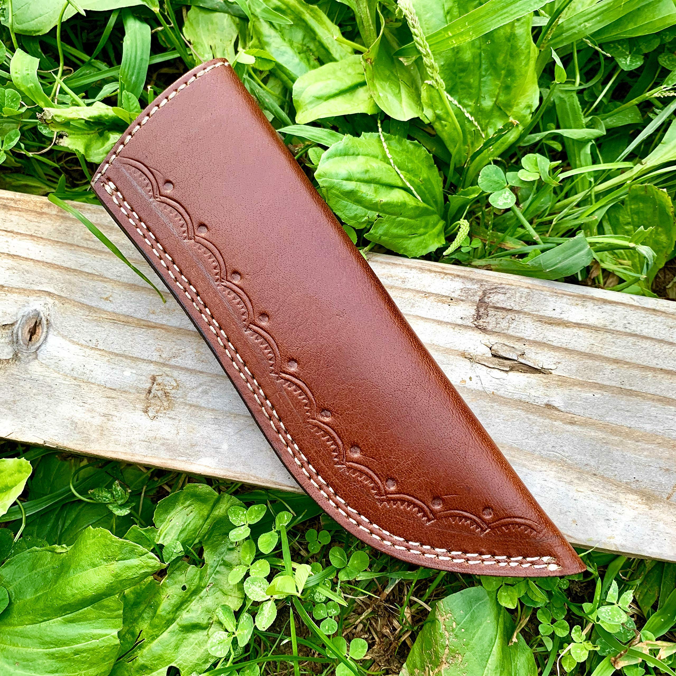 8" Fixed blade brown leather sheath (Brown)