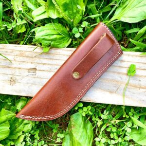 8" Fixed blade brown leather sheath (Brown)