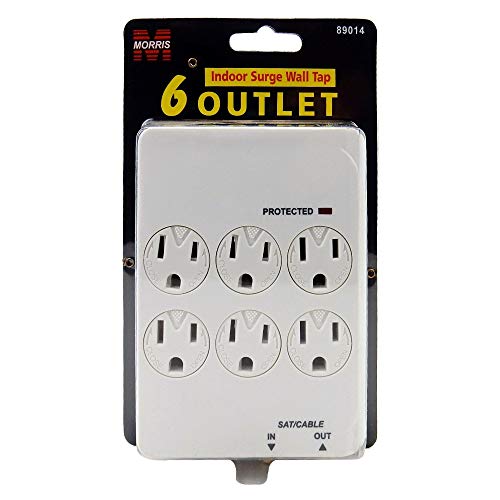 PowerGuard 6-Outlet Surge Protector with Coaxial Line Protection - 450 Joules Surge Protection, Line Protection Indicator Lights, Wall Outlet Extender for Charging All Electronics Devices