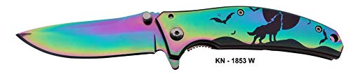 RAINBOW COLOR WOLF POCKET KNIFE