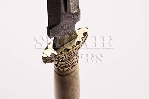 Skokie Knives Hand Made Damascus Steel Hunting Dagger Knife Handle Original Camel Bone with Perfect Grip