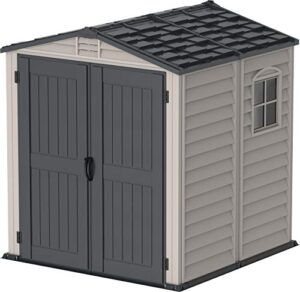 duramax 30425 storemate plus outdoor storage shed, gray/dark gray