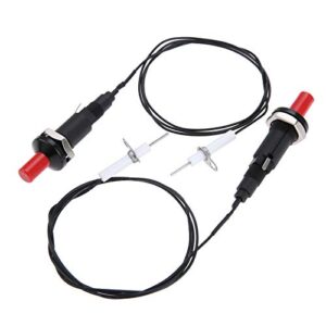 aupoko 2 sets piezo spark ignition with cable push button igniter, type of 1 out 2 electrode 200 degree resistance wire, fit for gas fireplace gas oven gas heater lgniter ceramic kitchen lighter​