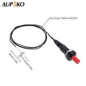 Aupoko 2 Sets Piezo Spark Ignition with Cable Push Button Igniter, Type of 1 Out 2 Electrode 200 Degree Resistance Wire, Fit for Gas Fireplace Gas Oven Gas Heater lgniter Ceramic Kitchen Lighter​