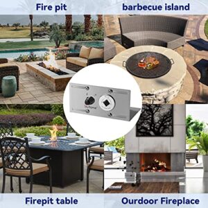 Skyflame Stainless Steel Extensive Fire Pit Gas Burner Spark Ignition Kit - Including Push Button Igniter, 1/2 Straight Gas Key Valve with Key