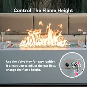 Skyflame Stainless Steel Extensive Fire Pit Gas Burner Spark Ignition Kit - Including Push Button Igniter, 1/2 Straight Gas Key Valve with Key