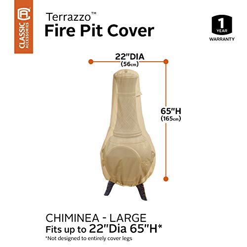 Classic Accessories Terrazzo Water-Resistant 25 Inch Outdoor Chiminea Cover