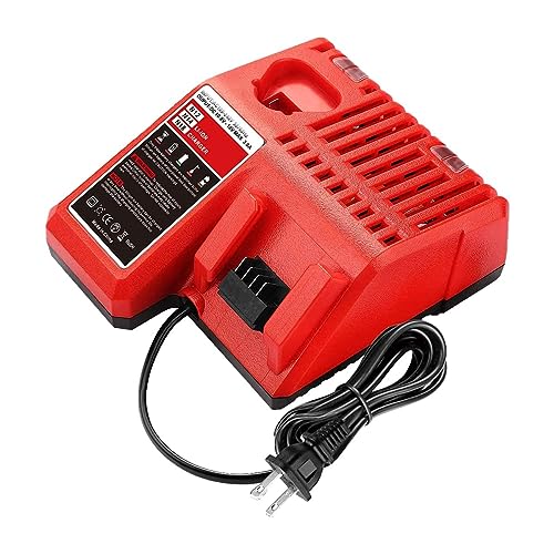 Rapid 12v Charger Compatible with Milwaukee 12V-18V Lithium Battery 48-11-1815 48-11-1820 48-11-1840 48-11-1850 48-11-1890 48-11-2401 48-11-2420 48-11-2440 Battery Charger