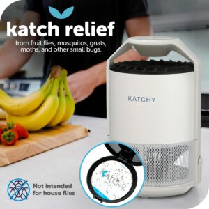 Katchy Indoor Insect Trap - Catcher & Killer for Mosquitos, Gnats, Moths, Fruit Flies - Non-Zapper Traps for Inside Your Home - Catch Insects Indoors with Suction, Bug Light & Sticky Glue (White)