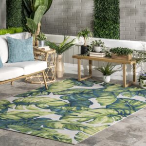 nuloom lisa floral indoor/outdoor area rug, 6' x 9', multi color, rectangular, 0.25" thick