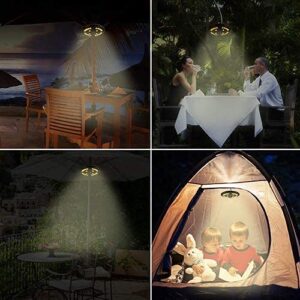 Patio Umbrella Light Warm White 3 Lighting Modes Cordless 24 LED Lights,4 AA Battery Operated Umbrella Pole Light for Patio Umbrellas Camping Tents or Outdoor Use