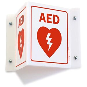 smartsign "aed" projecting sign | 5" x 6" acrylic
