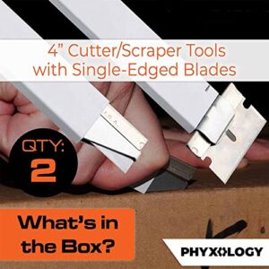 Pocket-Sized, USA-Made Carton Cutter and Scraper Tool 2Pk. Retractable, Durable Mini Box Opener Ideal for Cutting Cardboard and Scraping Windows. Strong, Handy Utility Knife Great for Your Garage