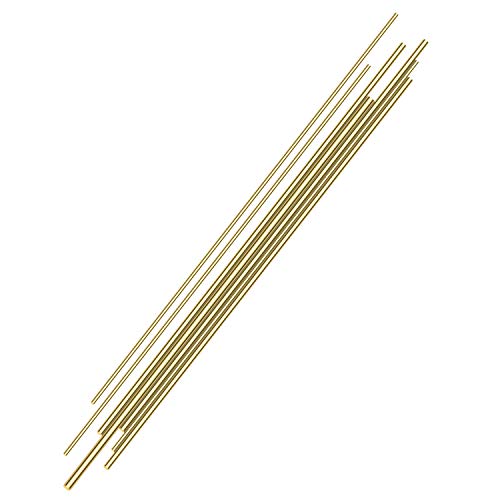 Sutemribor Brass Solid Round Rod Lathe Bar Stock, Diameter 1/8 Inch+3/16 Inch+1/4 Inch, Length 14 Inches, Total 7 PCS