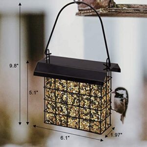 FORUP Suet Bird Feeder, Hanging Suet Feeder, Single Suet Cake Bird Feeder, One Suet Capacity