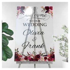 roses themed wedding sign - wedding welcome sign - wedding reception poster - wedding signs for ceremony